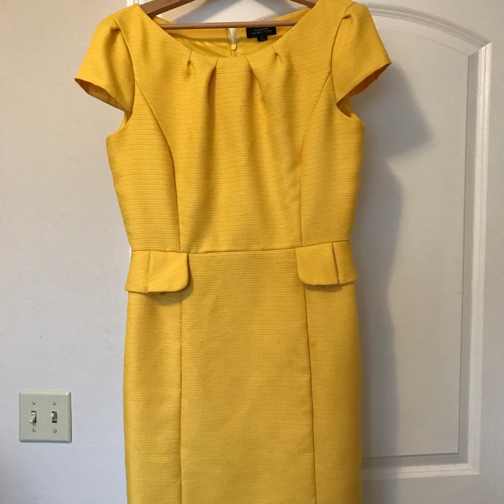Tahari yellow dress